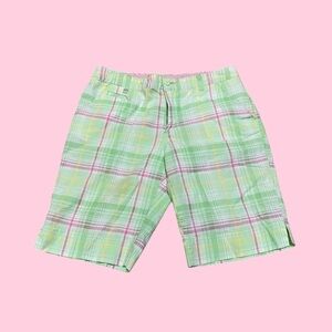Y2K Plaid Green and Pink Shorts Size Youth 16